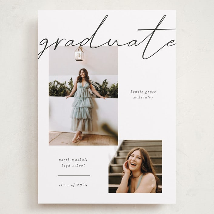 "Simple + Script" - Graduation Announcements in Chalkboard by Kelly Watkins - Front