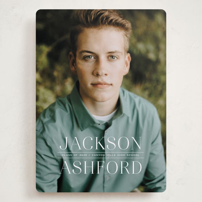 "Classy Stack" - Graduation Announcements in Limestone by Erica Krystek - Front