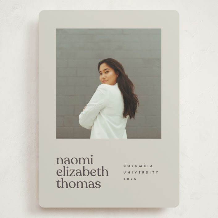 "Minimal Modern" - Graduation Announcements in Sand by JoAnn Jinks - Front