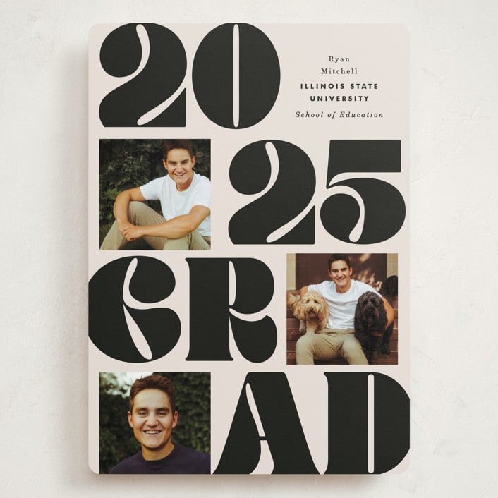 "Vintage Bold" - Graduation Announcements in Cream by Baumbirdy - Front