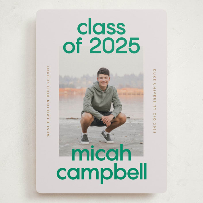 "School Color Duo" - Graduation Announcements in Grass by Jackie Crawford - Front