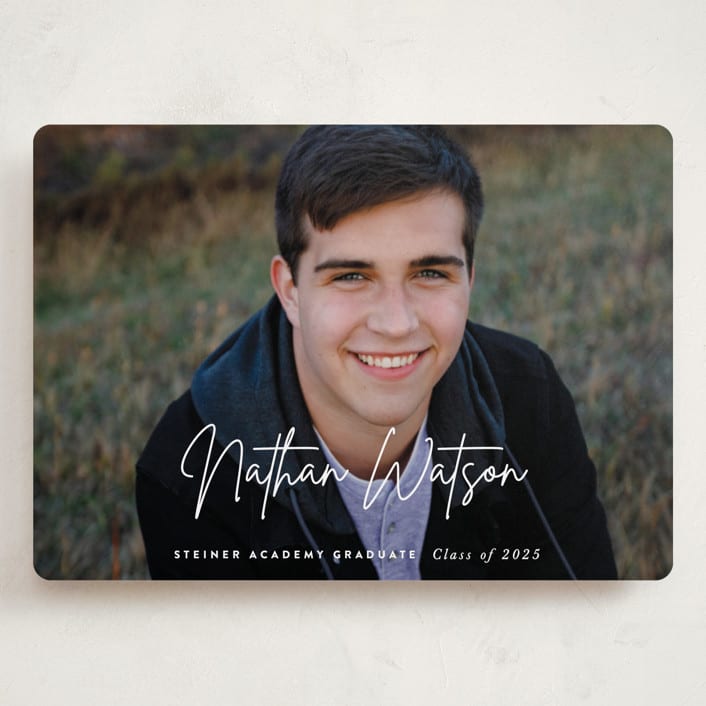 "Signed" - Graduation Announcements in Pearl by Sara Hicks Malone - Front