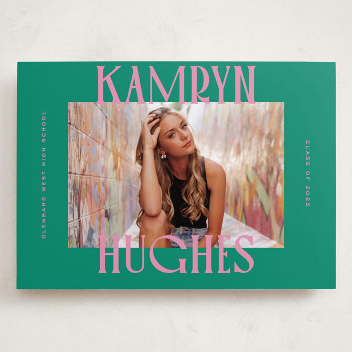 "Kamryn" - Graduation Announcements in Emerald by Erin German - Front