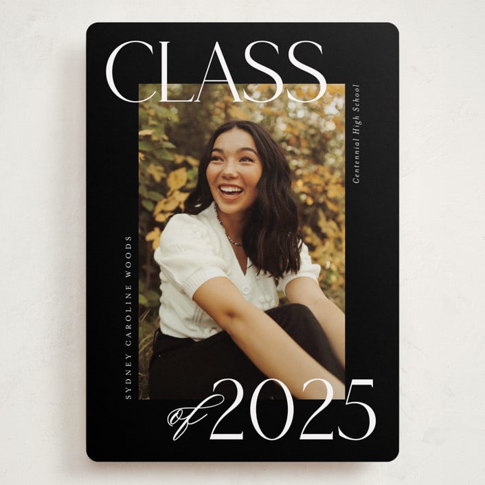 "Scholarly Surround" - Graduation Announcements in Licorice by Jessica Williams - Front