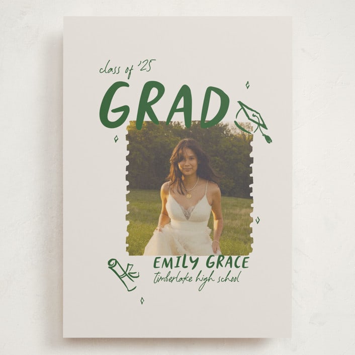 "Playful" - Graduation Announcements in Avocado by Vera Lim - Front