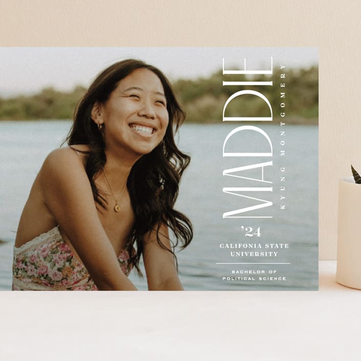 "Pillar" - Graduation Announcements in Snow by Owl and Toad - Front
