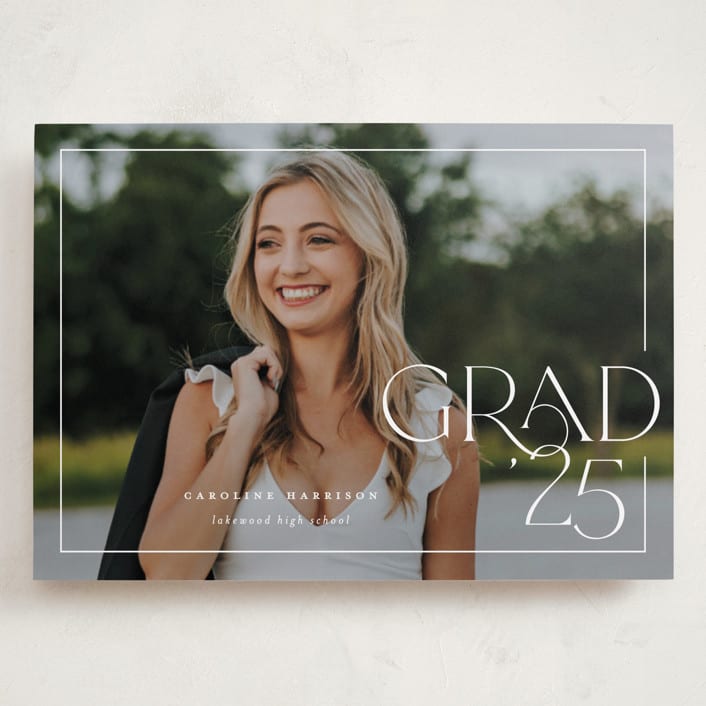 "Broken Border" - Graduation Announcements in Snow by Lauren Chism - Front