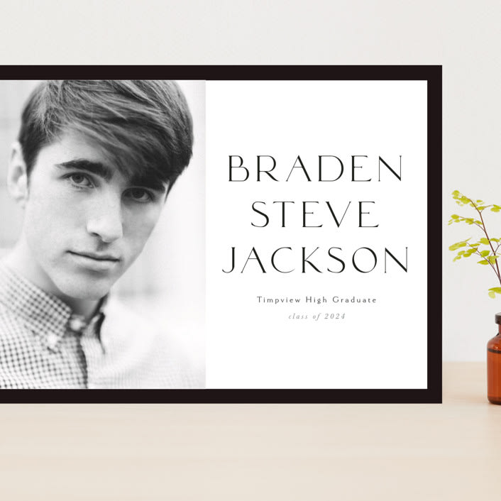 "Classy Graduate" - Graduation Announcements in Salt by Stephanie Hawkes - Front