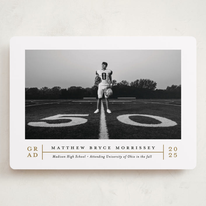 "Modern Grid" - Graduation Announcements in Golden by Erica Krystek - Front