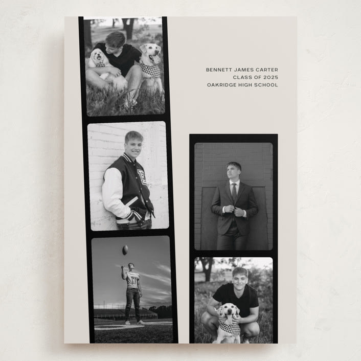 "Highlight Reel" - Graduation Announcements in Shadow by taylorVdesign - Front