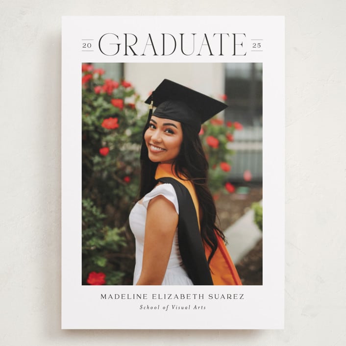 "Newsprint" - Graduation Announcements in Snow by Nicoletta Savod - Front