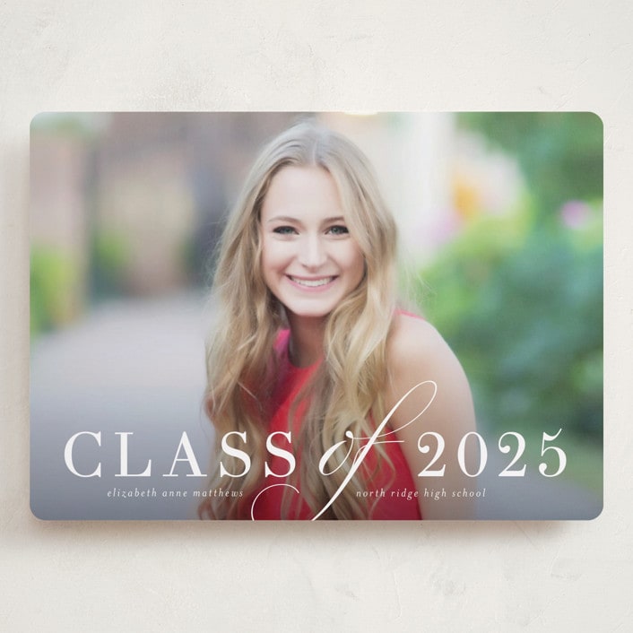 "Timeless Grad" - Graduation Announcements in Pebble by Katy Shen - Front