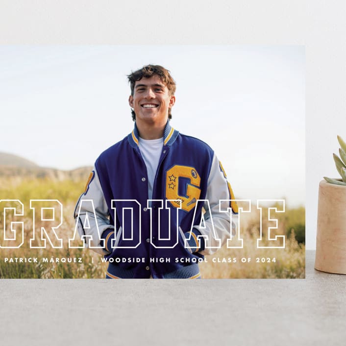 "Strength" - Graduation Announcements in Snow by Sarah Curry - Front
