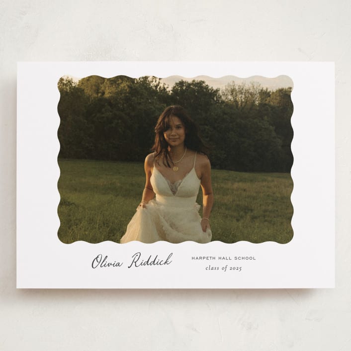 "r e f l e c t i o n" - Graduation Announcements in Charcoal by Sara Hicks Malone - Front