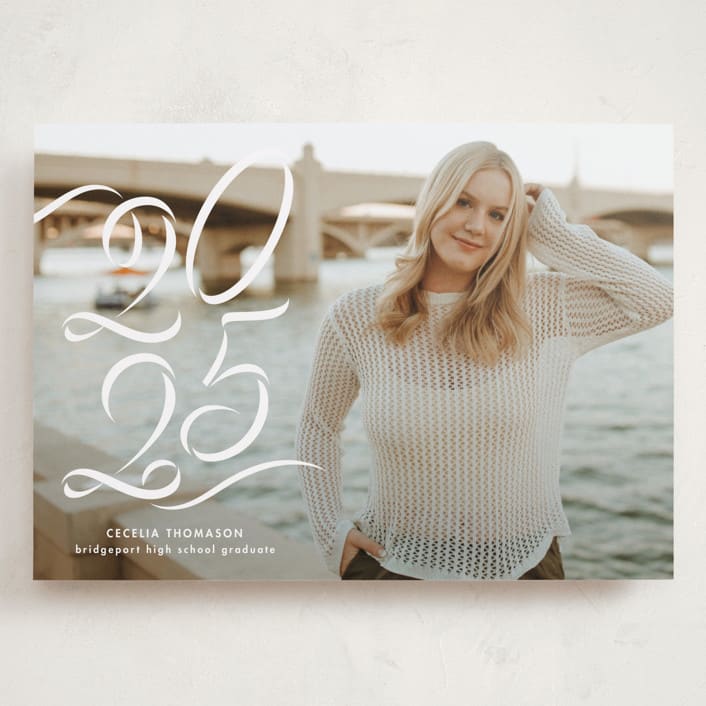 "Ribbon" - Graduation Announcements in Salt by Lea Delaveris - Front