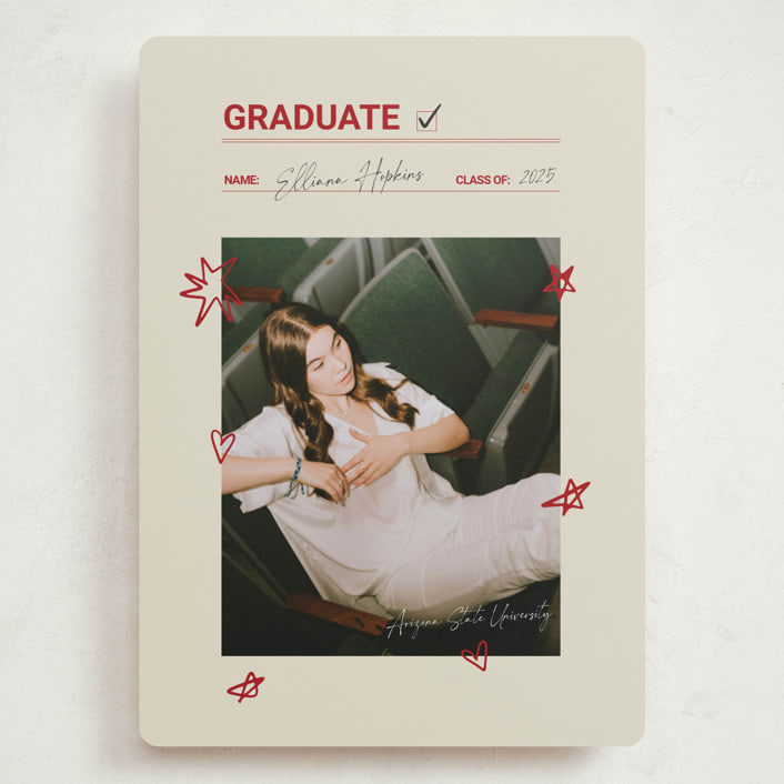 "Checklist Complete" - Graduation Announcements in Parchment by Zove Ahhh - Front
