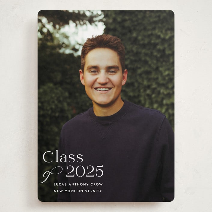 "Classical Grad" - Graduation Announcements in Blanco by Megan Davis - Front