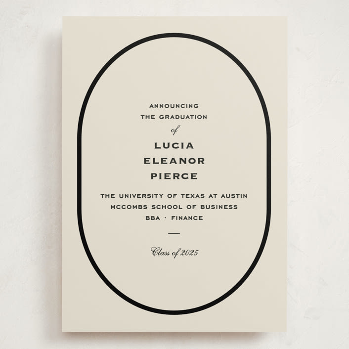 "Commence" - Graduation Announcements in Tuxedo by Megan Davis - Front