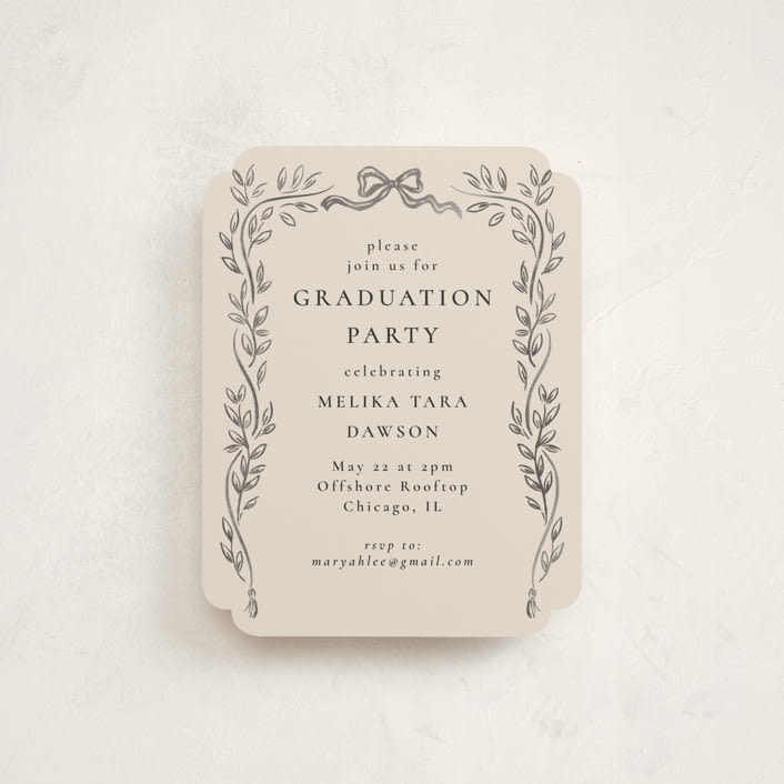 "Chic" - Graduation Insert Cards in Ink by Petra Kern - Front