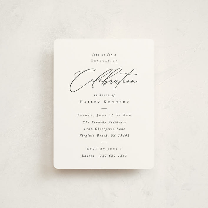 "Timeless Classic" - Graduation Insert Cards in Noir by Brandy Folse - Front