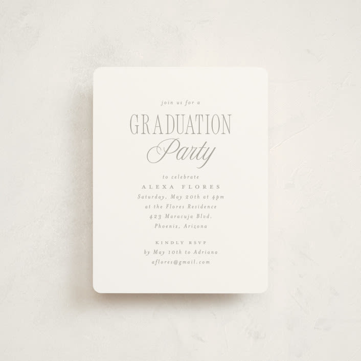 "Literary" - Graduation Insert Cards in Sea Salt by Everett Paper Goods - Front