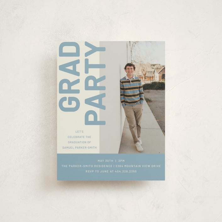 "Modern Year" - Graduation Insert Cards in Lake by Kelly Watkins - Front