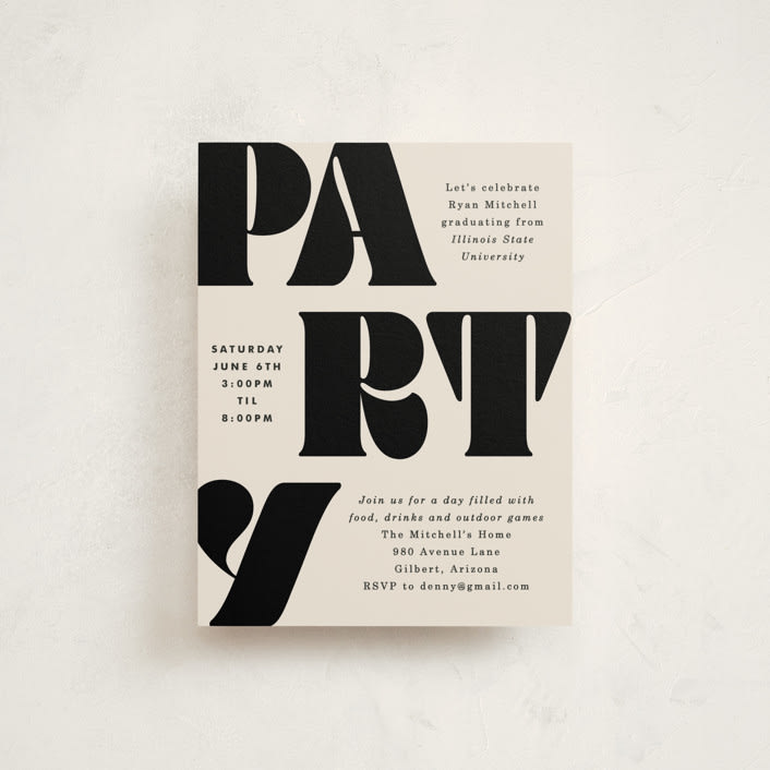 "Vintage Bold" - Graduation Insert Cards in Cream by Baumbirdy - Front