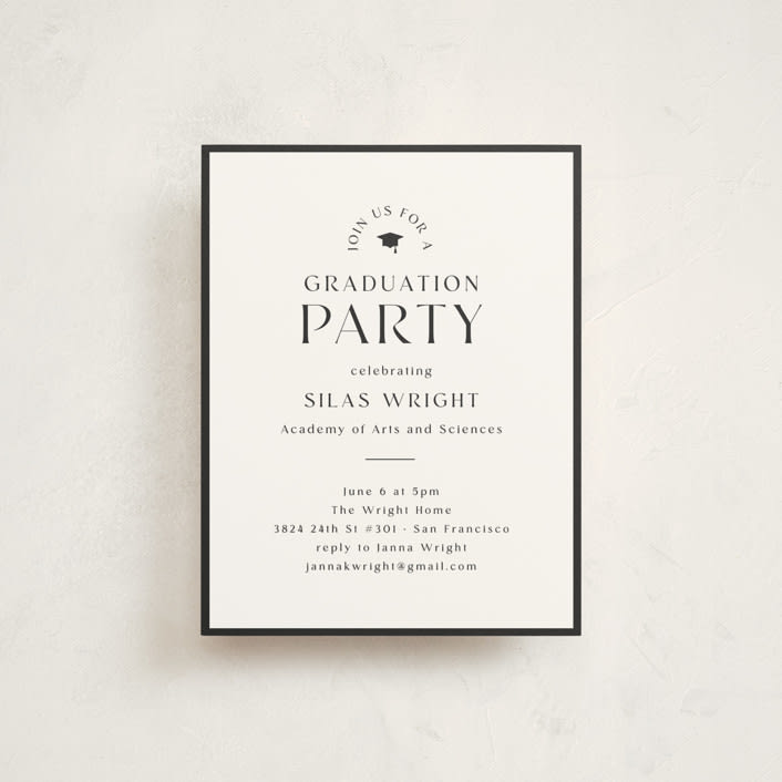 "pastiche" - Graduation Insert Cards in Raven by Olivia Raufman - Front