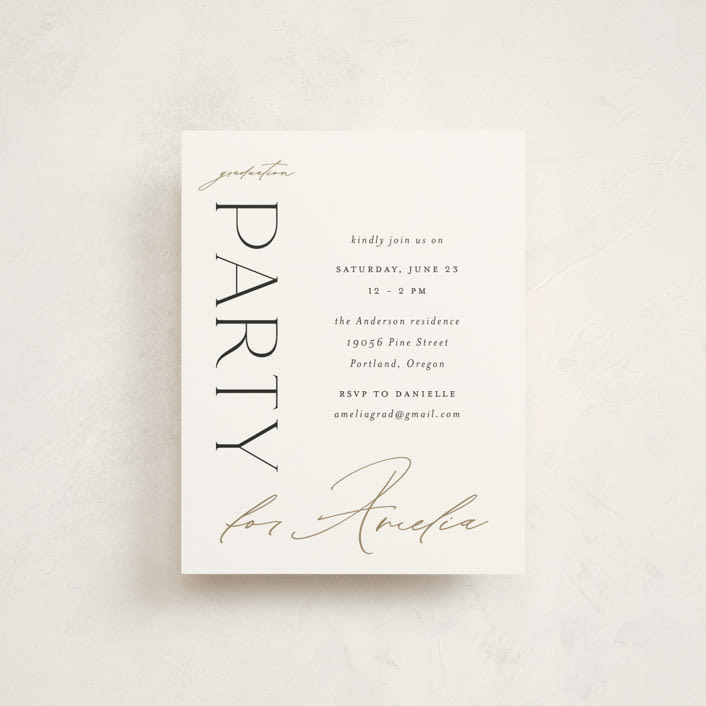 "Business Class" - Graduation Insert Cards in Cotton by Ashlee Townsend - Front