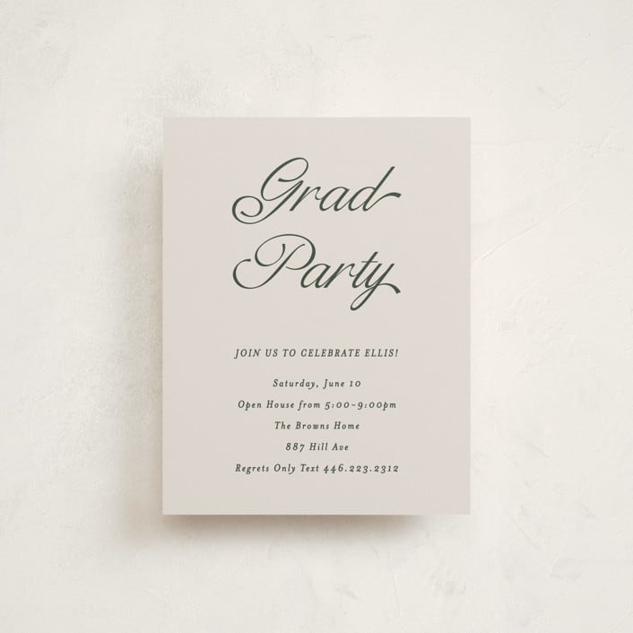 "Graduate" - Graduation Insert Cards in Slate by Pati Cascino - Front