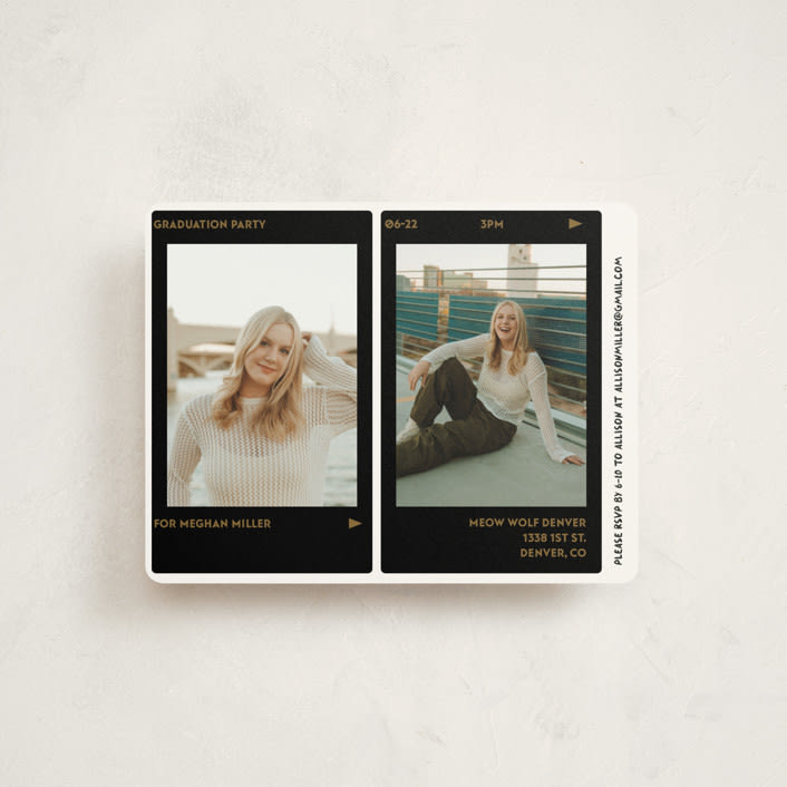 "Film Star" - Graduation Insert Cards in Noir by Jenna Holcomb - Front
