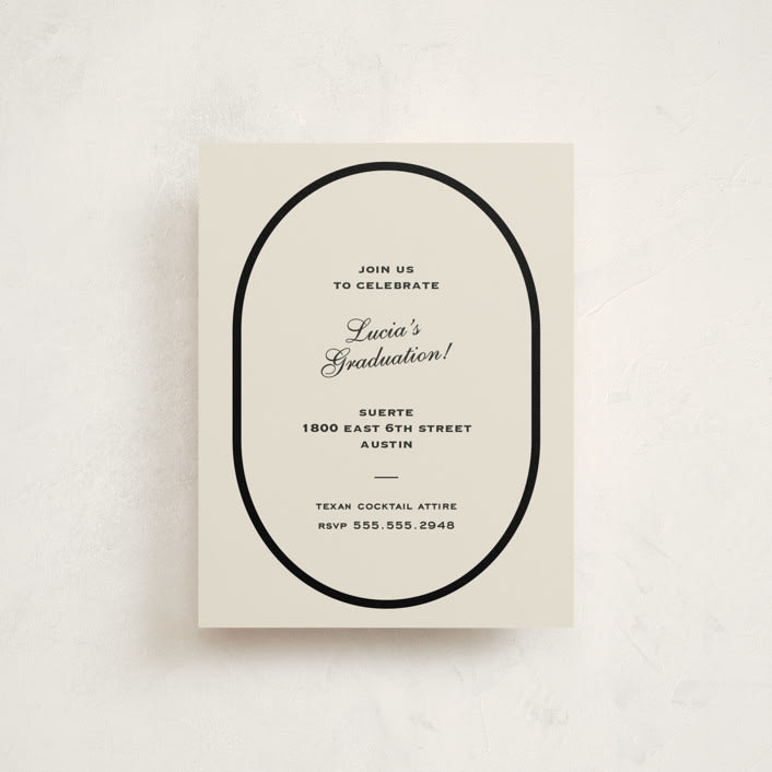 "Commence" - Graduation Insert Cards in Tuxedo by Megan Davis - Front
