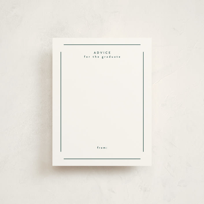 "elegant minimalism" - Graduation Insert Cards in Forest Green by Stacey Meacham - Front