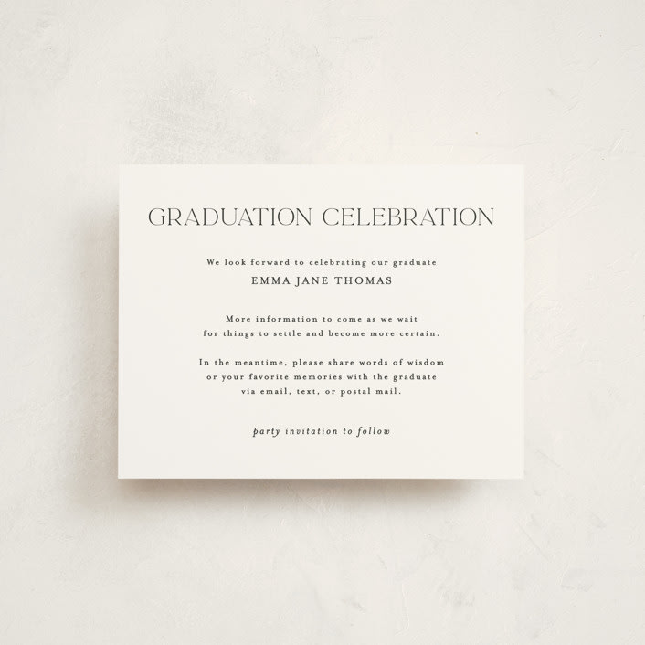 "Graduate Grid" - Graduation Insert Cards in Classic by Lehan Veenker - Front