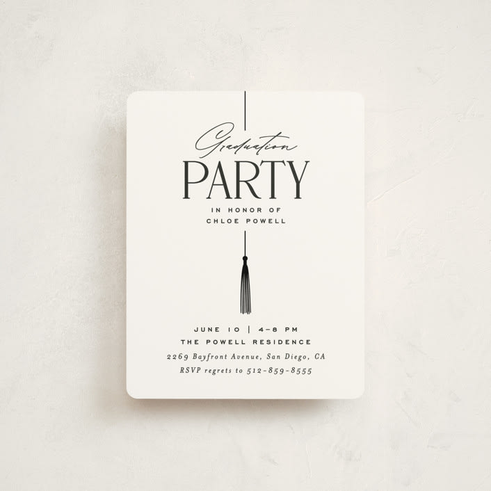"Stacked tassel" - Graduation Insert Cards in Ink by Jessica Corliss - Front