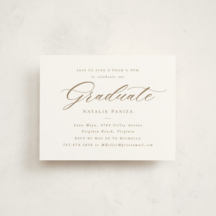 "Gilded Graduate" - Graduation Insert Cards in Champagne by Brandy Folse - Front