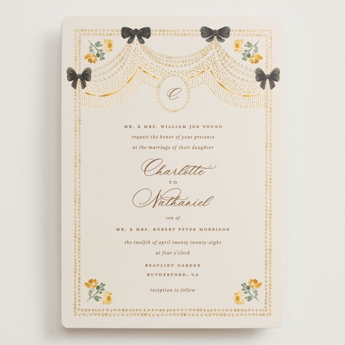 "Tuileries" - Wedding Invitations in Golden by Claudia Orengo - Front