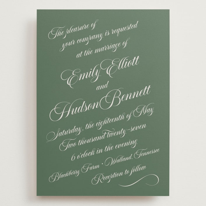 "Enchanted" - Wedding Invitations in Garden by Alston Foster - Front