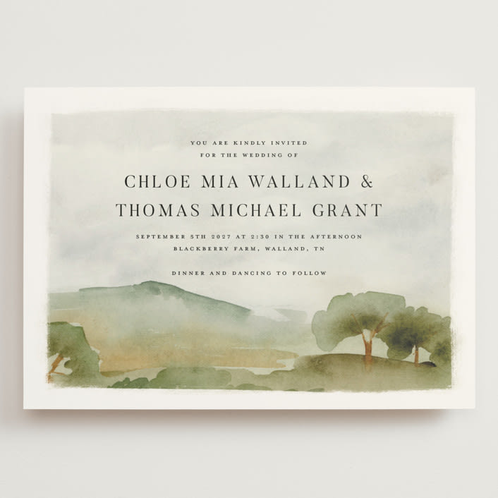 "Countryside" - Wedding Invitations in Emerald by Petra Kern - Front