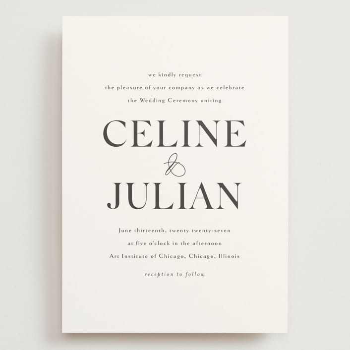 "CELINE" - Wedding Invitations in Opal by Melanie Kosuge - Front