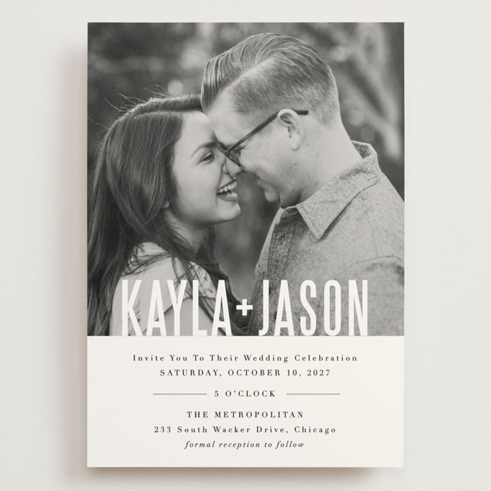 "Monumental" - Wedding Invitations in Cotton by Jessie Steury - Front