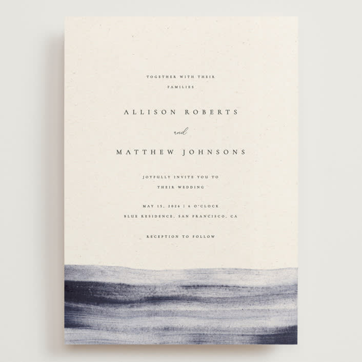 "Stillness" - Wedding Invitations in Horizon by Sumak Studio - Front