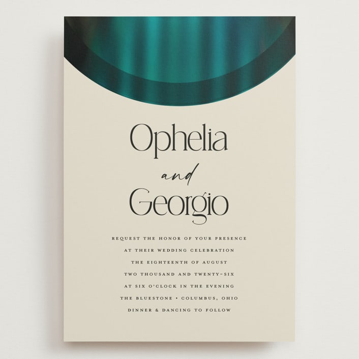 "Spectrum" - Wedding Invitations in Teal by Heather Schertzer - Front