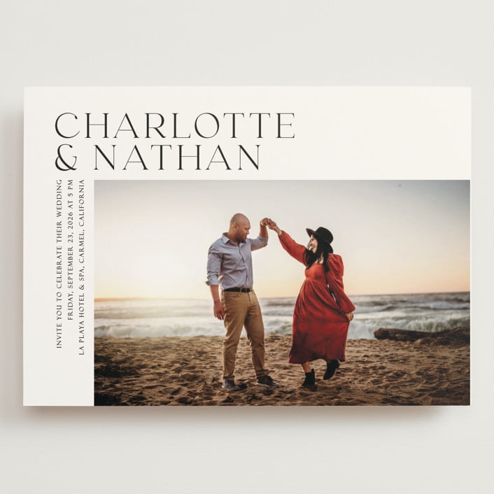 "contemporary photo" - Wedding Invitations in Cloud by Erin Deegan - Front