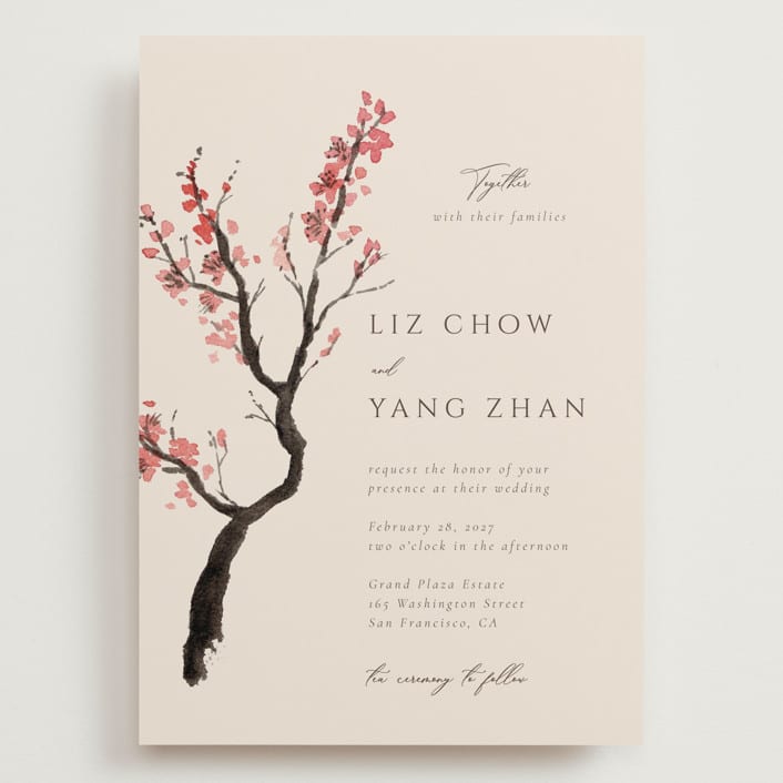"Blossoms of Love" - Wedding Invitations in Champagne by frau brandt - Front