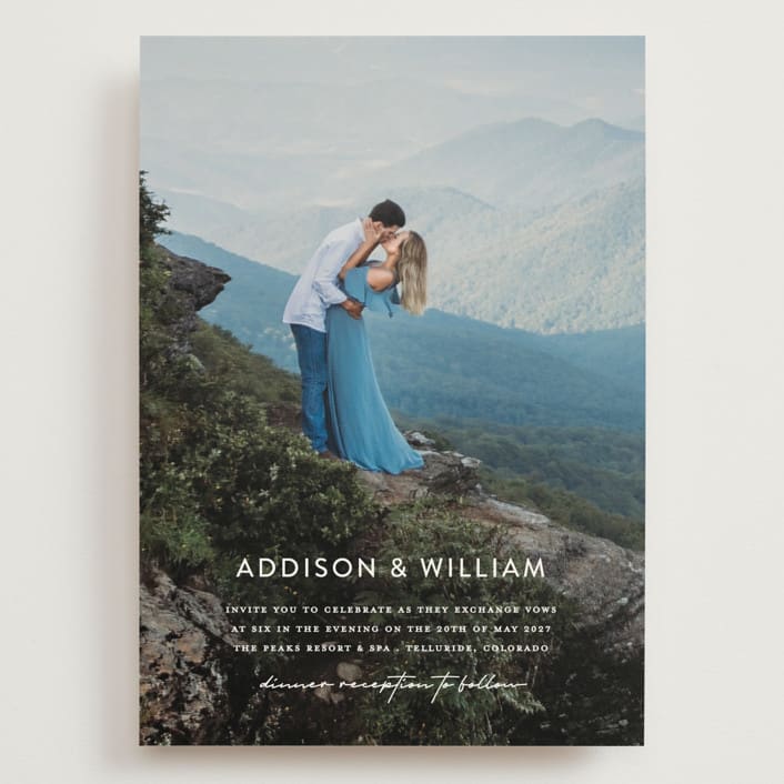 "As if a Dream" - Wedding Invitations in Cloud by Pine Street Creative - Front