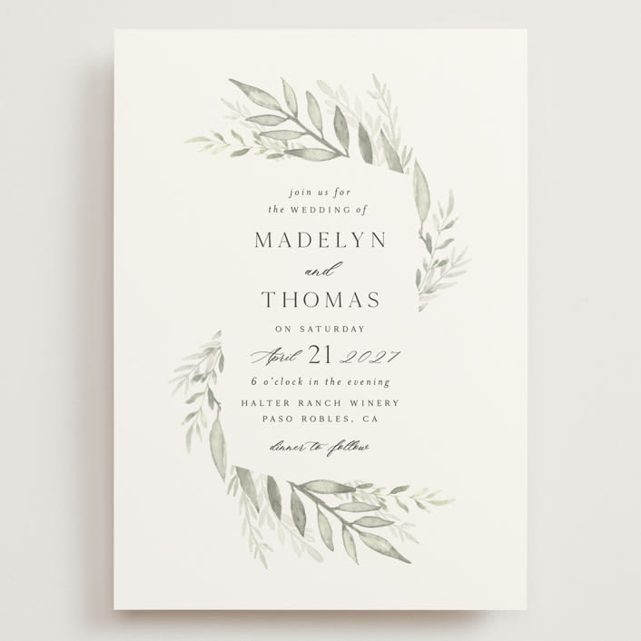 "Sweeping" - Wedding Invitations in Linen by Carolyn Nicks - Front