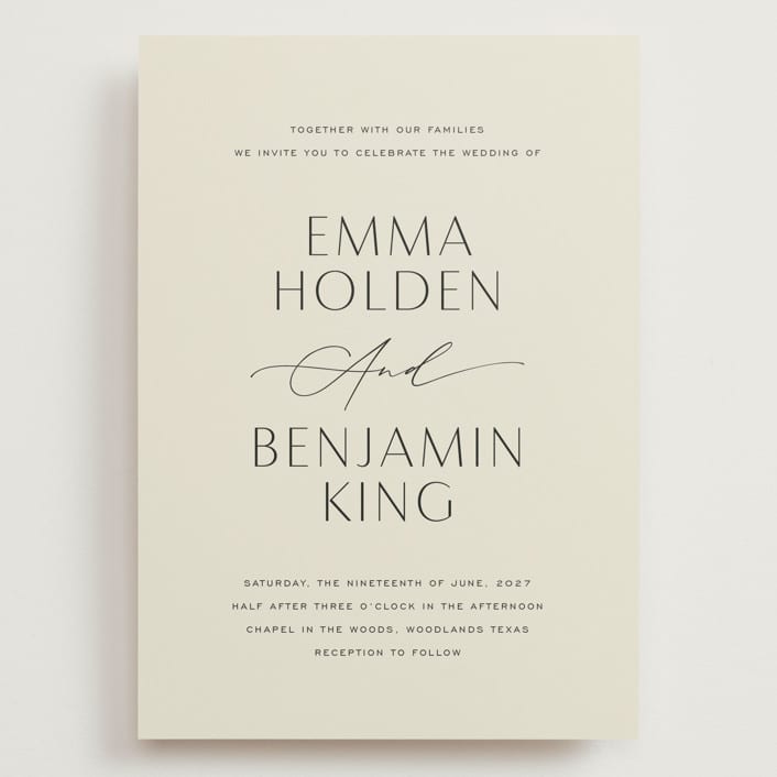 "Glide" - Wedding Invitations in Porcelain by Jennifer Postorino - Front