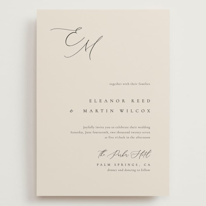 "Corner" - Wedding Invitations in Linen by Kelly Schmidt - Front