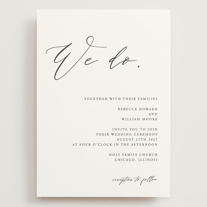 "We Do" - Wedding Invitations in Ink by lulu and isabelle - Front